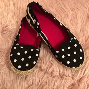 Polka Dot Espadrille Loafers